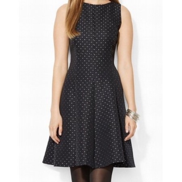 American Living Dresses & Skirts - American Living Silver Dot Fit & Flare Dress, 18
